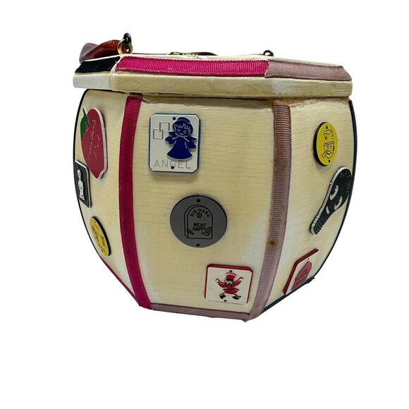 Vintage 70s Octagonal Wooden Homemade Purse - Picture 8 of 16